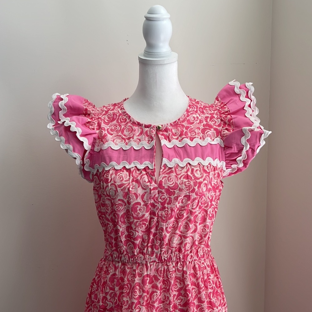 Women’s Sail to Sable dress floral rose print flutter sleeve size small NWT - Picture 2 of 11